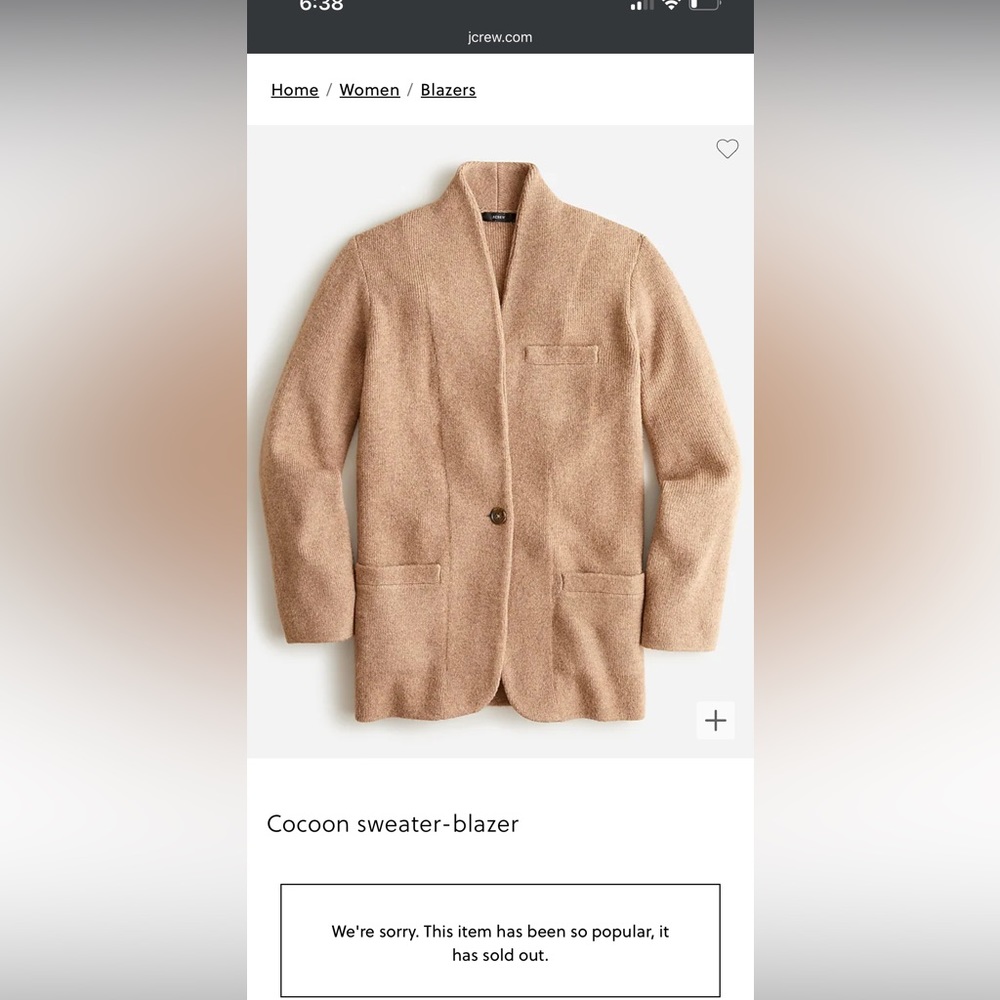 Jcrew Cocoon Sweater Blazer